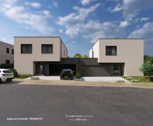 Découvrez 5 maisons à Filsdorf : 1 individuelle et 4 jumelées sur 3 côtés, avec 3 à 5 chambres et 162–167 m² habitables, toutes avec espace extérieur.