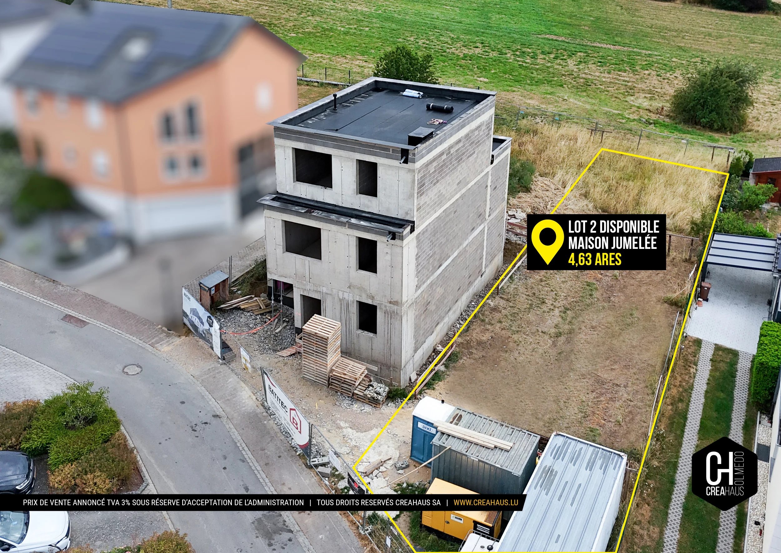 Lot 2 - Semi-detached houses with 3 facades